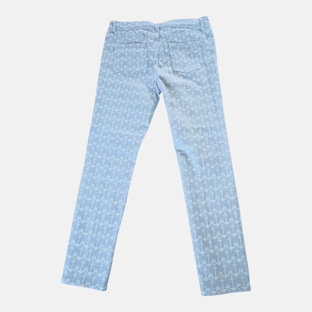Vineyard Vines Girls Micro Dot Anchor Print Ankle Jeans Size 16